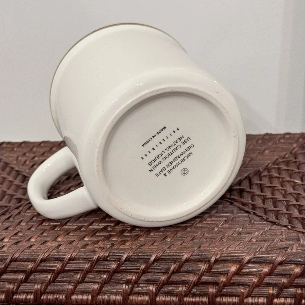 Pottery Barn Plaid Alphabet Stoneware Mug Letter B Initial Personalized 16oz